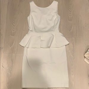White peplum cocktail dress